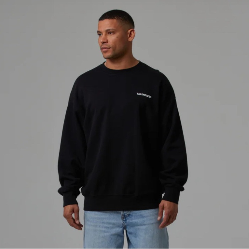 TALENTLESS Black Heavyweight Crewneck Sweatshirt